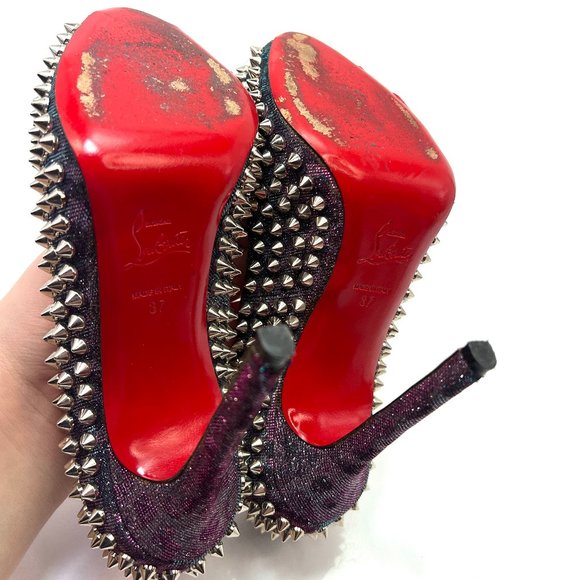 🌷❤️‍🔥SPRING SALE 🔥 FINAL PRICE🌷💥Christian Louboutin Flo 120 Holographic 37 - Picture 5 of 7